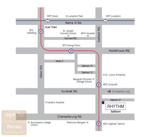 RHYTHM Sathorn สาทร แผนที่