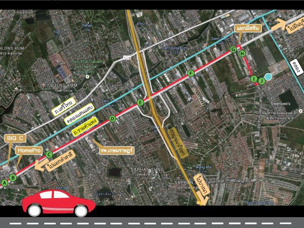 Gusto Grand รามคำแหง การเดินทาง แผนที่ map