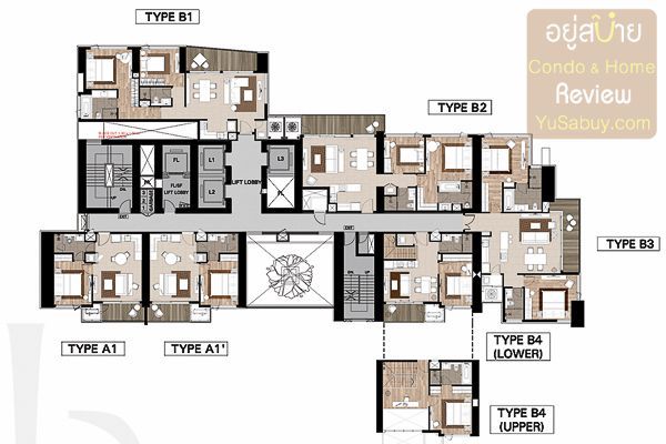 Floor Plan ชั้น 14-17 คอนโด Canapaya Residences