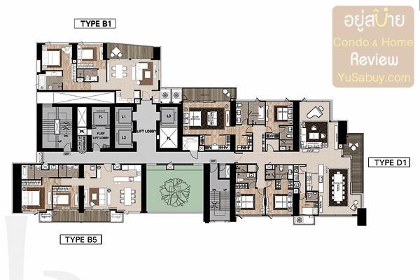 Floor Plan ชั้น 29-30 คอนโด Canapaya Residences