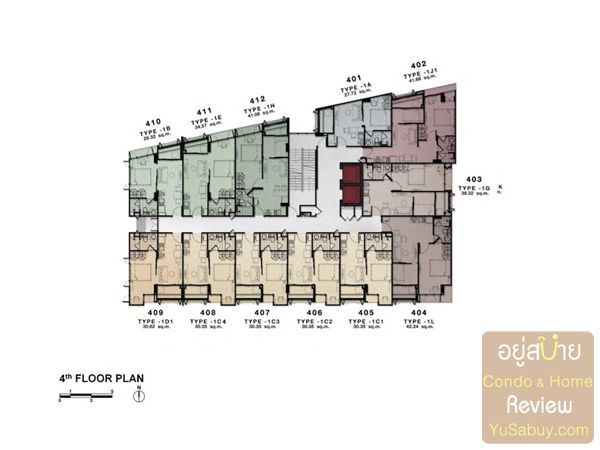 Typical Floor Plan คอนโด The L15 Condo ชั้น 4-7