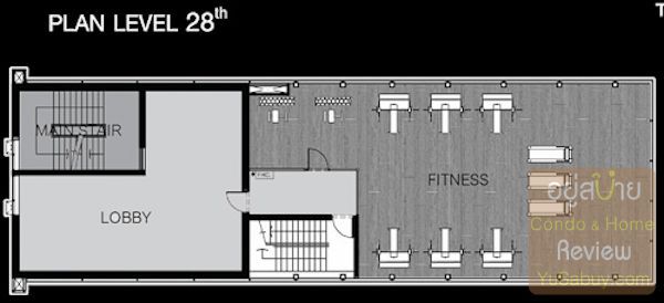 แปลนคอนโด Centric สาทร-เซนต์หลุยส์ ชั้น 28 (พื้นที่ส่วนกลาง) อาคาร A