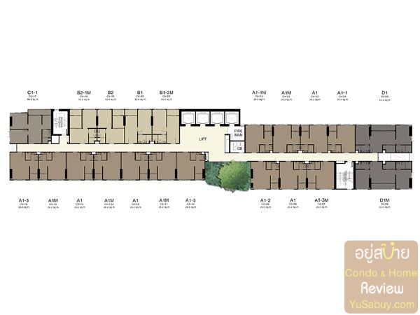 ผังโครงการ IDEO O2 ตึก C ชั้นที่ 11th, 17th, 21st, 28th - (ภาพที่ 09)