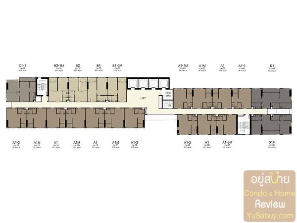 ผังโครงการ IDEO O2 ตึก C ชั้นที่ 8-10, 12-16, 18-20, 22-27, 29, 30 - (ภาพที่ 09)