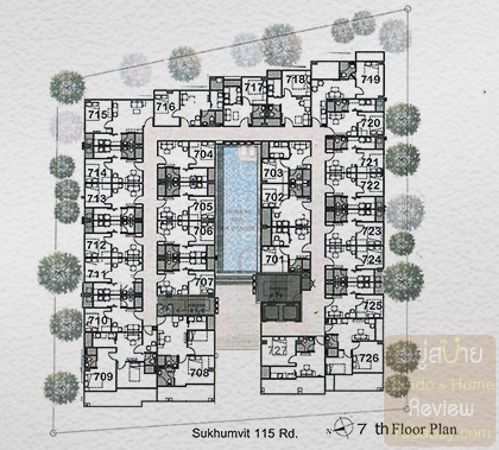 คอนโด B Loft สุขุมวิท 115 - Floor Plan ชั้น 7 - (ภาพที่ 6)