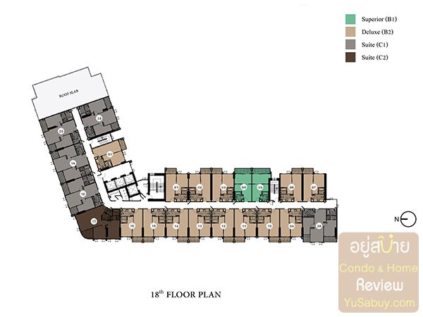 Floor Plan ชั้น 18 คอนโด Knightsbridge The Ocean Sriracha