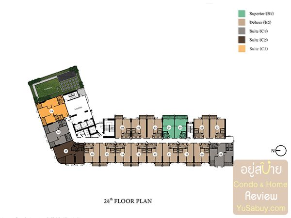 Floor Plan ชั้น 6-11 คอนโด Knightsbridge The Ocean Sriracha