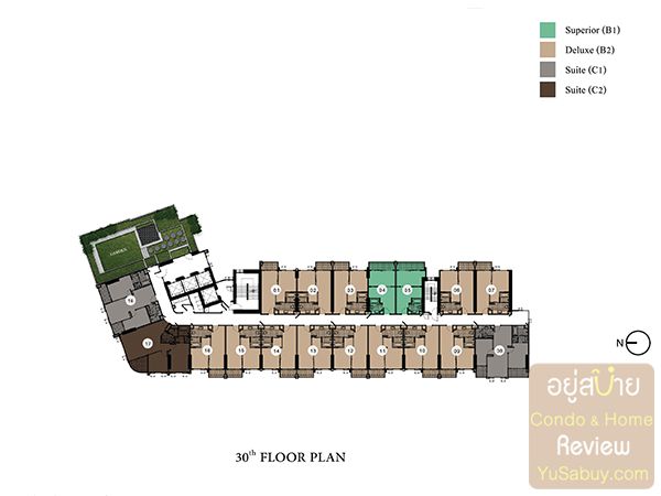 Floor Plan ชั้น 30 คอนโด Knightsbridge The Ocean Sriracha