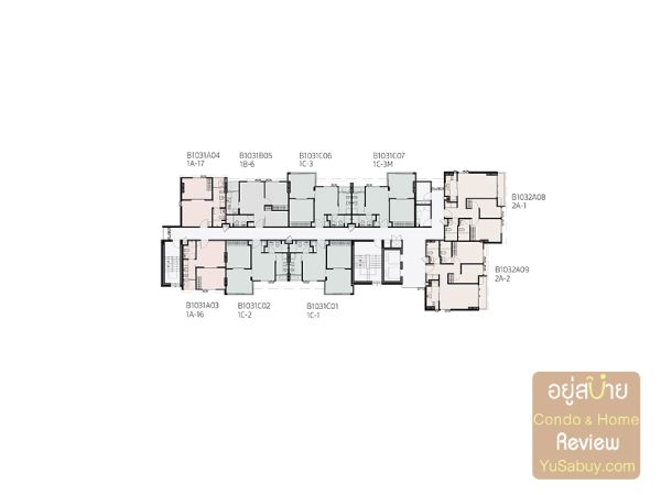 คอนโด Chambers-Chaan-Layout อาคาร B1 ชั้น 3,4