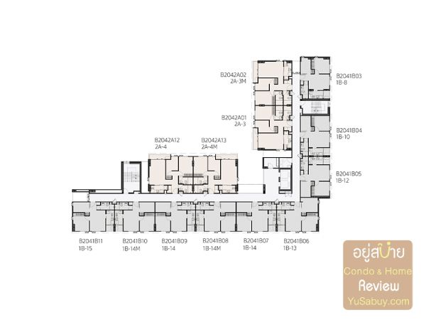 คอนโด Chambers-Chaan-Layout อาคาร B2 ชั้น 4-6