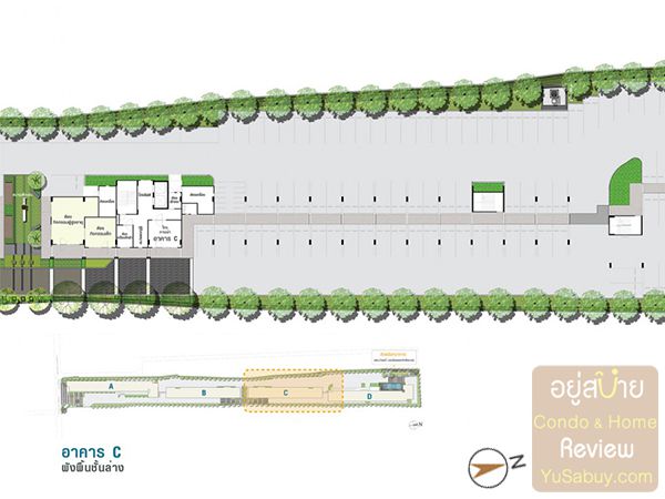 Floor Plan ชั้น 1 อาคาร C คอนโด Lumpini Ville สุขุมวิท 76