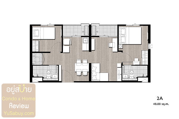 Plum Condo Central Station Phase 2_2 bedroom 48 sq.m.