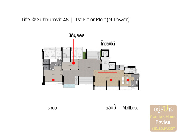 Floor Plan Life Sukhumvit 48 ชั้น 1 ตึก N