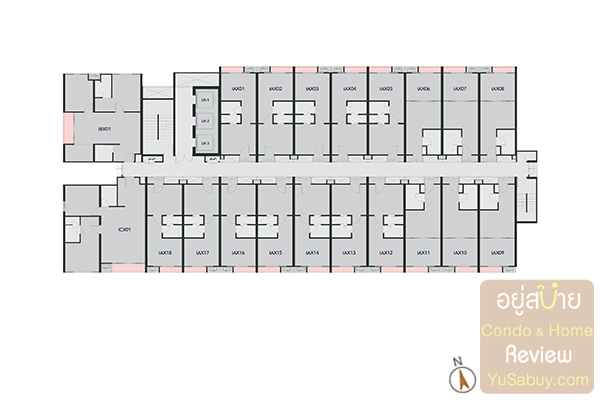 Floor Plan คอนโด A Space I.D. Asoke-Ratchada ชั้น 2,3,8,9,12,12A,17,21,26,27 