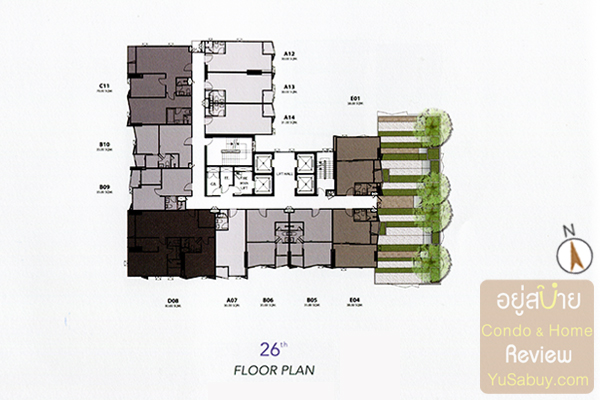 Floor Plan ชั้น 26 คอนโด RHYTHM Ekkamai