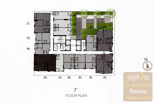 Floor Plan ชั้น 7 คอนโด RHYTHM Ekkamai