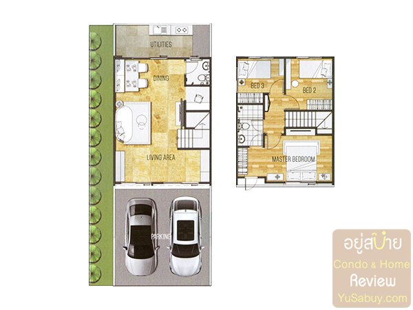 แปลนบ้าน Bluelace กัสโต้ ทาวน์โฮม เพชรเกษม-ทวีวัฒนา
