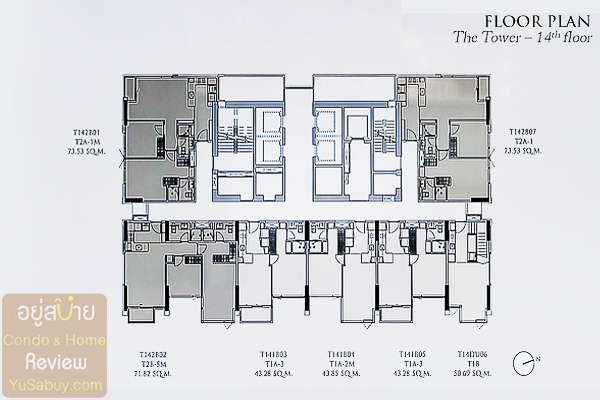 Floor Plan ชั้น 14 คอนโด 28 Chidlom