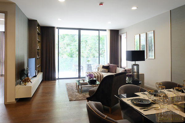 ห้องตัวอย่าง แบบ 2 ห้องนอน ขนาด 108.5 ตารางเมตร ออกแบบโดย Quattro Design