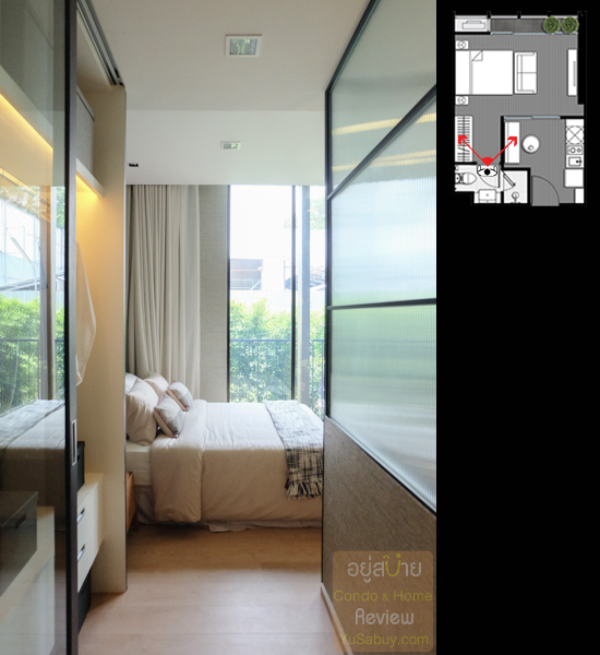 ห้องตัวอย่างแบบ 1 ห้องนอน ขนาด 27 ตารางเมตร คอนโด Noble Around Sukhumvit 33
