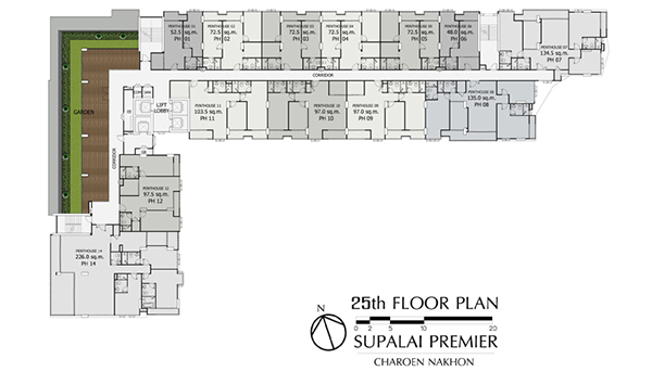 Floor Plan ชั้น 25 คอนโดศุภาลัย พรีเมียร์ เจริญนคร