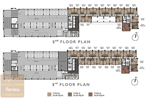 Floor Plan ชั้น 2-3 คอนโด The Privacy ท่าพระ อินเตอร์เชนจ์