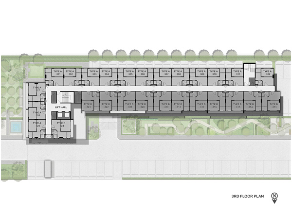Floor Plan คอนโด The Excel คูคต ชั้นที่ 3