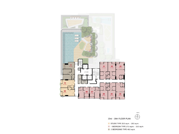 Floor Plan ลุมพินี ซีเล็คเต็ด สุทธิสาร-สะพานควาย ชั้นที่ 23-28