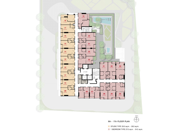 Floor Plan ลุมพินี ซีเล็คเต็ด สุทธิสาร-สะพานควาย ชั้นที่ 8-17