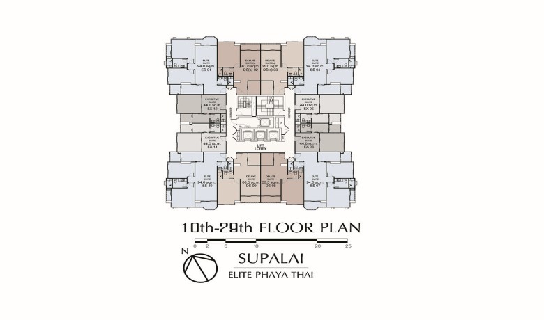 10th-29th Floor Plan Supalai Elite Phayathai