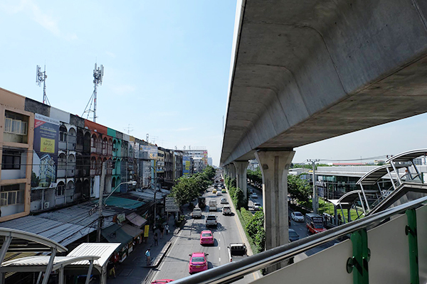 แนวรถไฟฟ้าสายสีเขียว ช่วงแบริ่ง-สมุทรปราการ