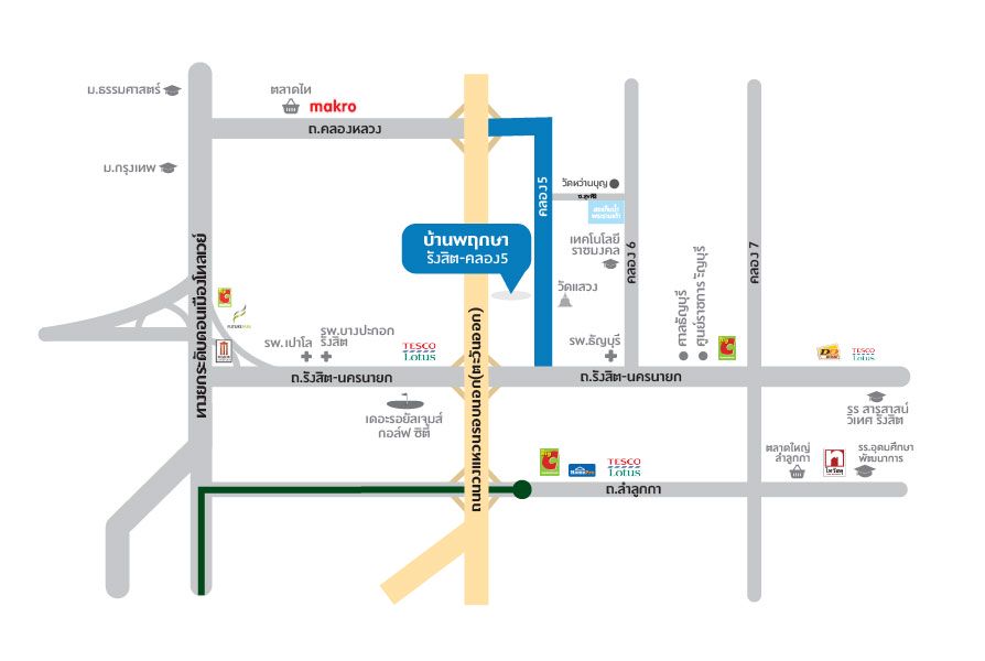 แผนที่ บ้านพฤกษา รังสิต-คลอง 5