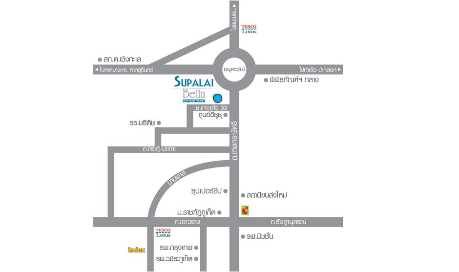 แผนที่ Supalai Bella เกาะแก้ว