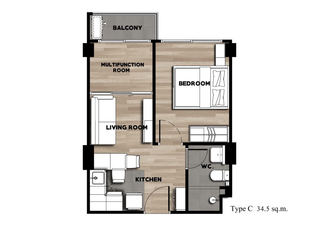 Plan 1 Bedroom Plus