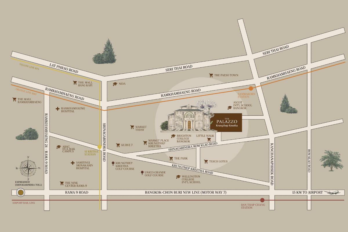 THE PALAZZO กรุงเทพกรีฑา Map