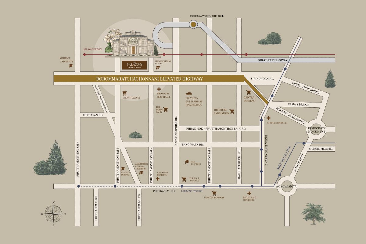 The Palazzo Pinklao Barom-map
